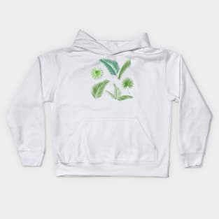 Palm Tree leaves tropical Summer floral decor Kids Hoodie